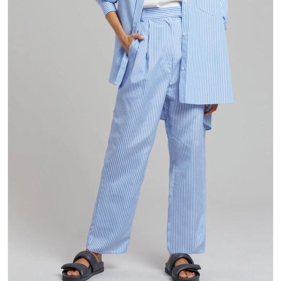 The Frankie Shop Pants - NWT The Frankie Shop Bea Stripe Suit Pants White Light Blue Small